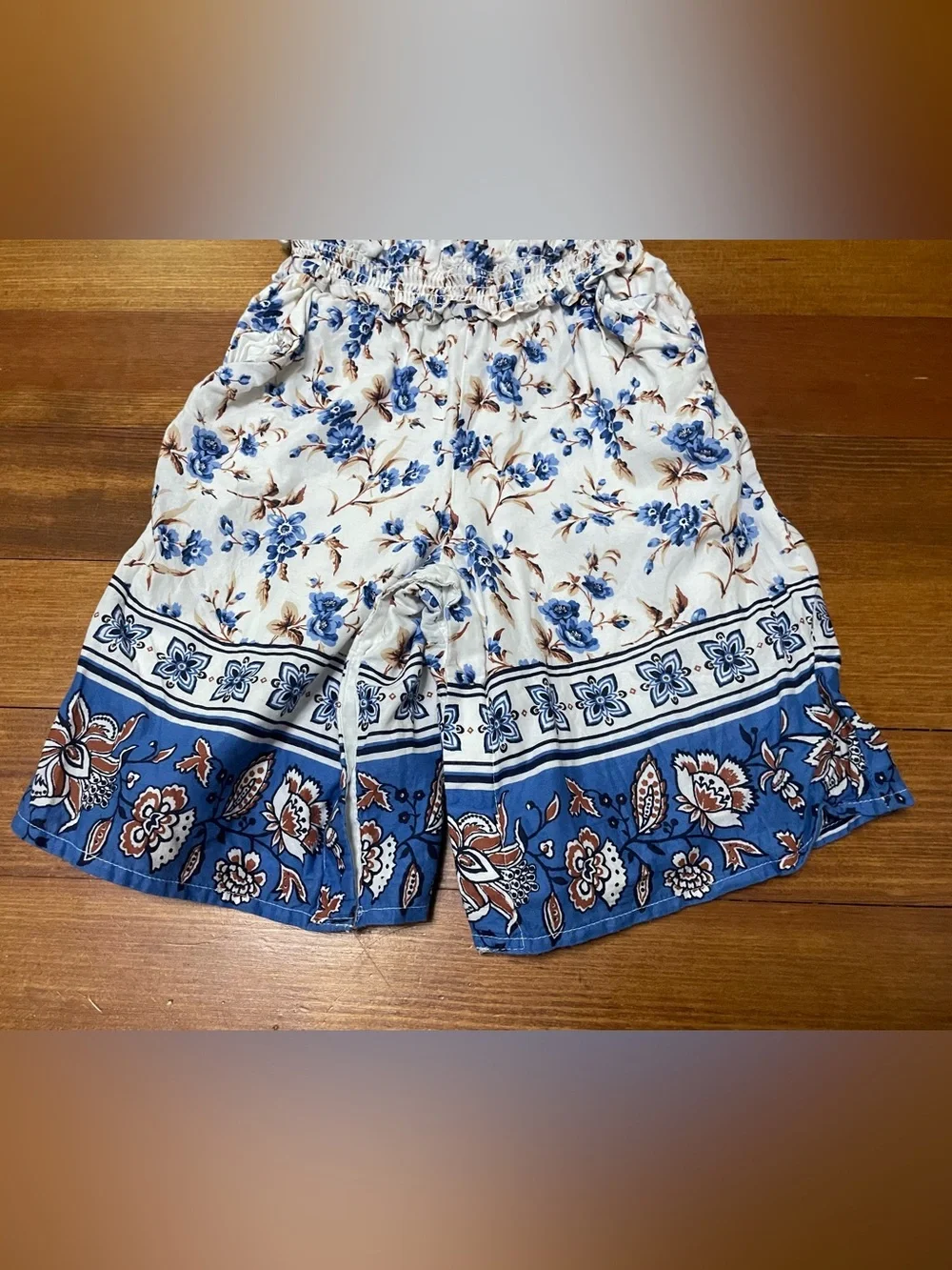 Janie & Jack Cream Blue Floral Jumpsuit Romper Size 18-24 Months